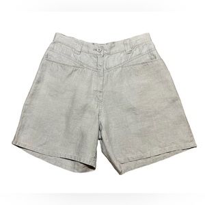 J Jill Beige 100% Hemp High Rise Shorts Sz 4 Petite